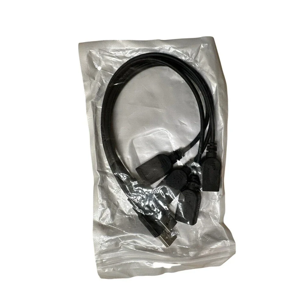 4 Total USB 2.0 A Male to 2 Dual USB Female Extension Adapter Cables NEW